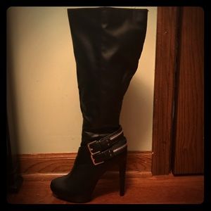 Tall Heeled Black Boots Never Worn